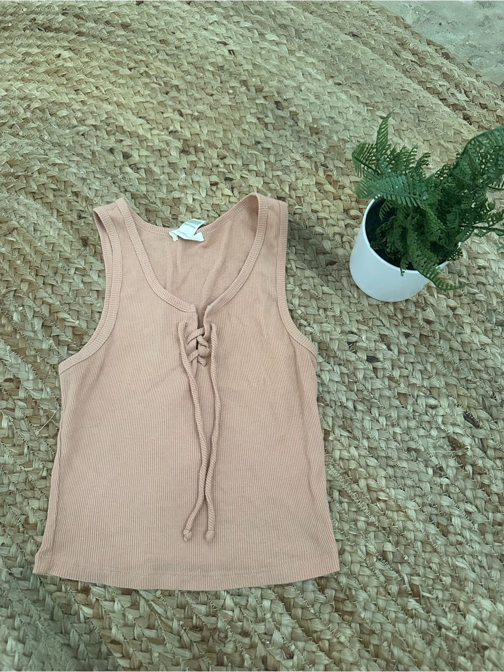 NUDE LACE UP TANK